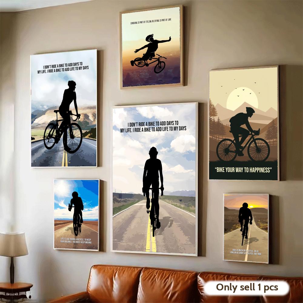 Cycling Quote - Bisiklet Motivasyon Alıntısı Sanat Posteri Modern