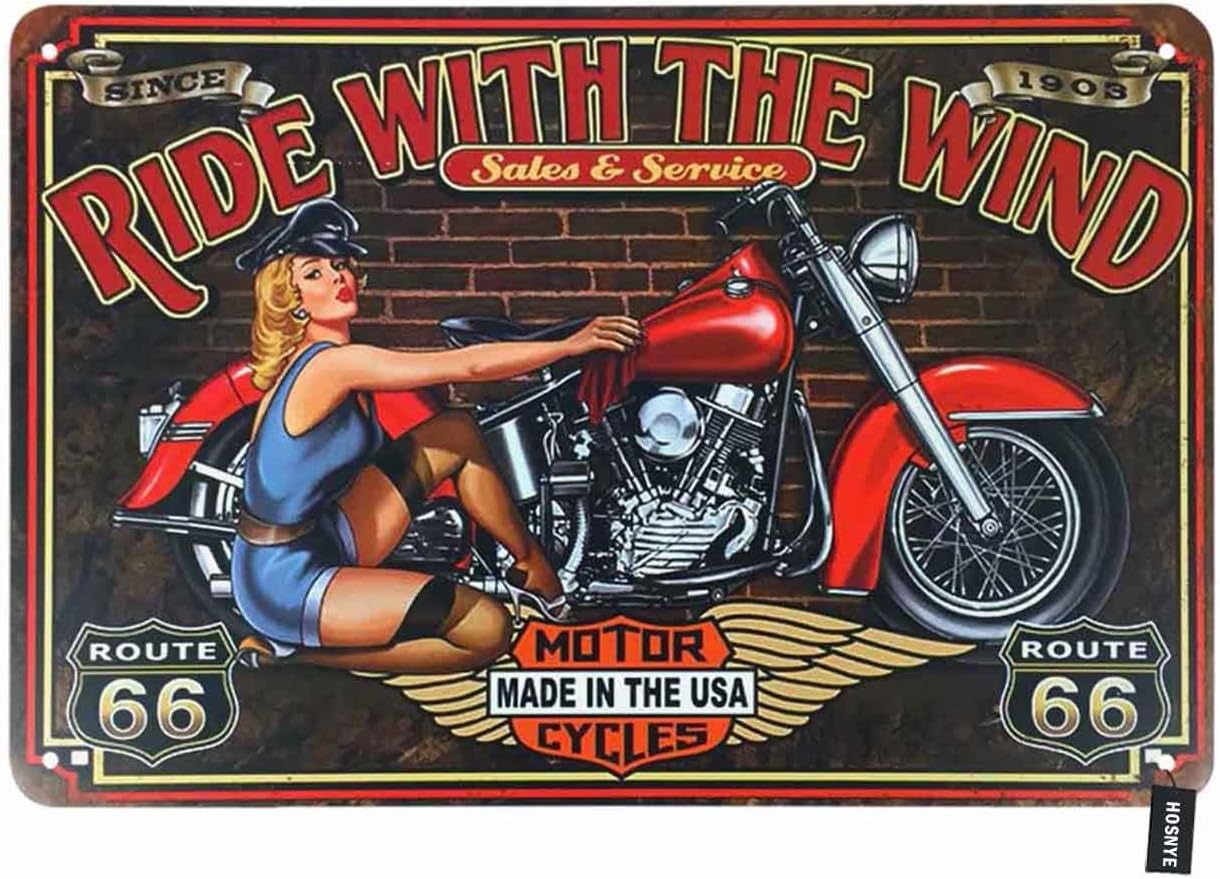 Cycling Quote - HOSNYE Motosikletler Pin Up Kızı Teneke