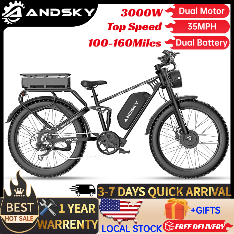 Commuting On Road Bike - ANDSKY Apex50 AWD Elektrikli Bisiklet 3000W