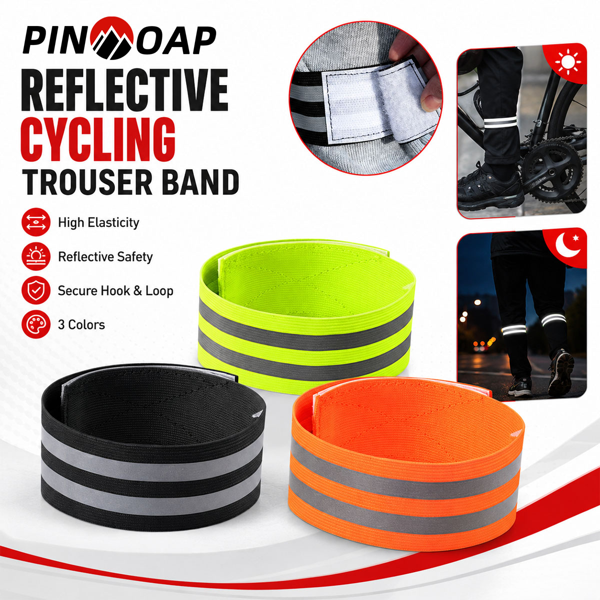 Cycling Commute Gear - PINMOAP 1/2PCS Bisiklet Pantolonu Bacak Kayışı